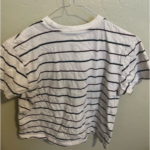 Women’s X-Large Cropped Pink Striped Vans Shirt Secondhand - Picture 3 of 5